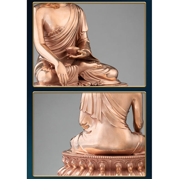 Buddha Stones Gautama Shakyamuni Buddha Figurine Serenity Copper Statue Home Decoration Decorations BS 7