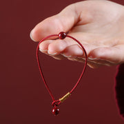 Buddha Stones Natural Cinnabar Red Agate Blessing Red String Bracelet Bracelet BS 7