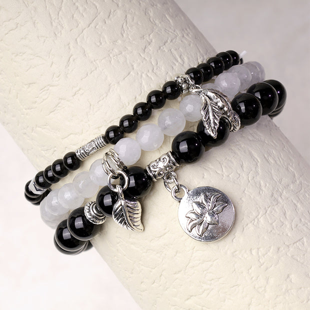 Buddha Stones 3PCS Natural Quartz Crystal Beaded Healing Energy Lotus Bracelet Bracelet BS 9