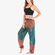 Buddha Stones Round Geometric Pattern Loose Casual Harem Trousers High Waist Women's Yoga Pants