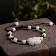 Buddha Stones Natural Jade PiXiu Luck Bracelet Bracelet BS Brown