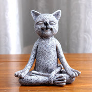 Buddha Stones Meditating Zen Dog Cat Frog Decoration Decorations BS Meditation Cat 9CMX5.8CMX10.3CM(197g)