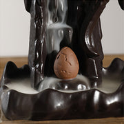 Buddha Stones Nordic Dragon Ceramic Backflow Smoke Fountain Meditation Healing Incense Burner Led Ball Decoration