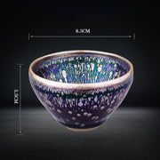 Buddha Stones Handmade Chinese Jianzhan Purple Glaze Ceramic Teacup Ceramic Tenmoku Kung Fu Tea Cup