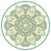 Buddha Stones Tibetan Lotus Mandala Enlightenment Foldable Natural Rubber Yoga Mat Decoration