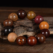 Buddha Stones Multicolored Sandalwood Protection Healing Bracelet
