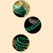 Buddha Stones 108 Beads Natural Green Agate Success Bracelet Mala Mala Bracelet BS 7