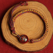 Buddha Stones Colorful Rope Cinnabar Thangka Blessing Braided Bracelet Bracelet BS 2