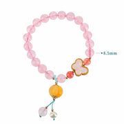 Buddha Stones Natural Pink Crystal Butterfly Pumpkin Love Bracelet Bracelet BS 10