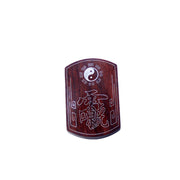 Buddha Stones 999 Sterling Silver Ebony Wood Red Sandalwood Yin Yang Bagua Balance Necklace Pendant Necklaces & Pendants BS 16