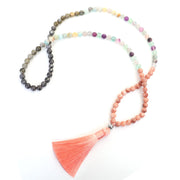 108 Mala Beads Fluorite Black Glitter Stone Protection Tassel Bracelet (Extra 30% Off | USE CODE: FS30)