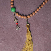 Buddha Stones 108 Mala Beads Bodhi Seed Wisdom Peace Tassel Bracelet Mala Bracelet BS 7