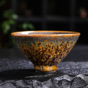 Buddha Stones Colorful Brown Ceramic Teacup Kung Fu Tea Cup Bowl