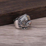 Buddha Stones Lucky FengShui Mythological Creature Taotie Wealth Ring Ring BS 7
