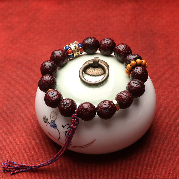 Buddha Stones Bodhi Seed Bead Peace Calm Tassel Bracelet