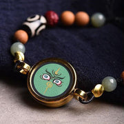 Buddha Stones Tibetan Dzi Bead Rope Five God Of Wealth Protection Braid Bracelet