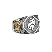 Buddha Stones 925 Sterling Silver Sanskrit Design Carved Protection Adjustable Ring Ring BS 2