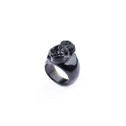 Buddha Stones FengShui PiXiu Black Obsidian Strength Ring Ring BS 6