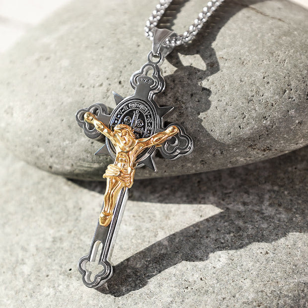 FREE Today: ST.Benedict Protection Cross Power Pendant Necklace FREE FREE 4