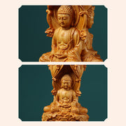 Buddha Stones Handmade Thuja Sutchuenensis Wood Buddha Ward Off Evil Spirits Decoration Decorations BS 6