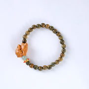 Buddha Stones Year of the Rabbit Sandalwood Small Leaf Red Sandalwood Soothing Peace Bracelet Bracelet BS Green Sandalwood