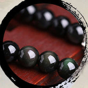 Chinese Zodiac 108 Beads Black Obsidian Tiger Eye Fortune Mala Bracelet Mala Bracelet BS 5
