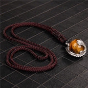 Buddhastoneshop Tibetan Tiger's Eye Dragon Protection Necklace