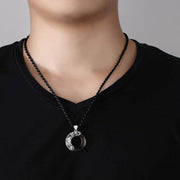 Buddha Stones 12 Constellations of the Zodiac Black Obsidian Blessing Round Pendant Necklace Necklaces & Pendants BS 13