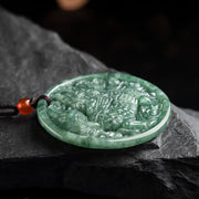 Buddha Stones Natural Jade Kirin Abundance String Necklace Pendant Necklaces & Pendants BS 2