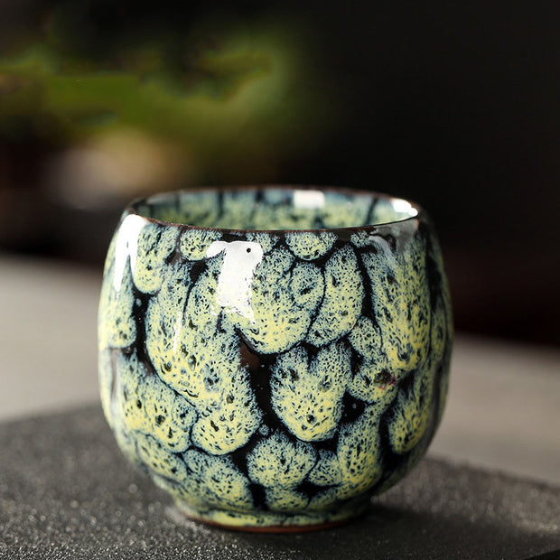 Buddha Stones Simple Multicolored Kiln Change Chinese Jianzhan Ceramic Teacup Kung Fu Tea Cup 110ml