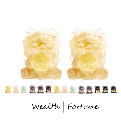 Buddha Stones Handmade Cute PiXiu Gold Coin Crystal Fengshui Energy Wealth Fortune Home Decoration Decorations BS Citrine(Fortune♥Wealth)