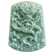 Buddha Stones Natural Jade Chinese Zodiac Dragon Sea Luck String Necklace Pendant Necklaces & Pendants BS 9