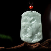 Buddha Stones Natural Jade 12 Chinese Zodiac Abundance Amulet Pendant Necklace Necklaces & Pendants BS 11