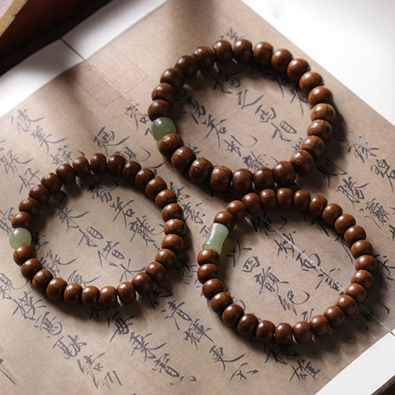 Buddha Stones Natural Abelia Biflora Wood Hetian Jade Bamboo  display picture 3