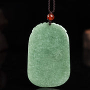 Buddha Stones Natural Jade Koi Fish Lotus Wealth Prosperity Necklace Pendant Necklaces & Pendants BS 8