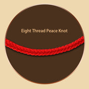 Buddha Stones 999 Gold Bead Handmade Eight Thread Peace Knot Weave Luck Bracelet