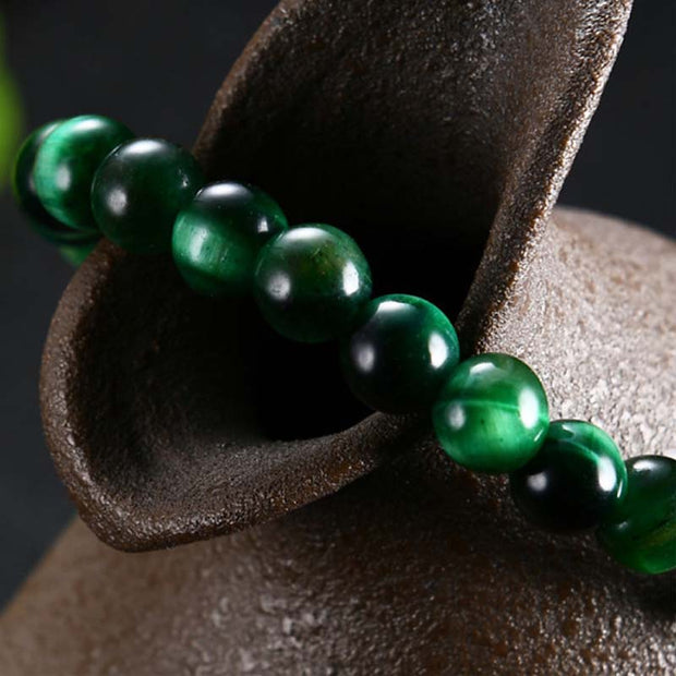 Buddha Stones Natural Green Tiger Eye Strength Bracelet Bracelet BS 6