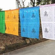 Buddha Stones Tibetan 5 Colors Windhorse Auspicious Outdoor 25 Pcs Prayer Flag
