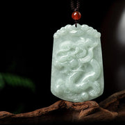 Buddha Stones Natural Jade 12 Chinese Zodiac Abundance Amulet Pendant Necklace Necklaces & Pendants BS 13