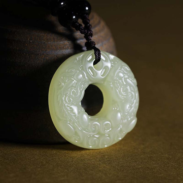 Buddha Stones Jade PiXiu Fortune String Round Necklace Necklaces & Pendants BS 2