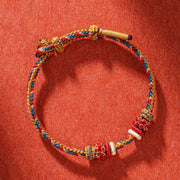 Buddha Stones Handmade Dunhuang Color Luck Braid String Bracelet Bracelet BS Dunhuang Color(Wrist Circumference 14-19cm)