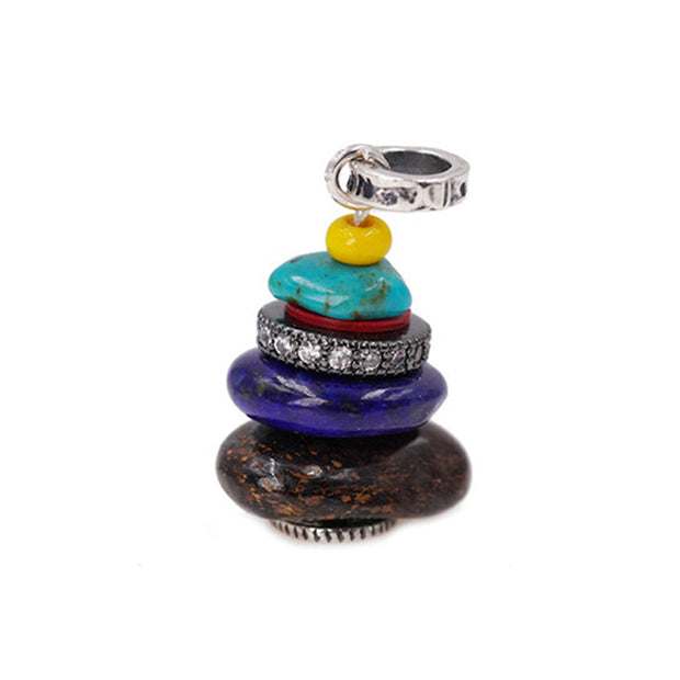 Buddha Stones Zen Cairn Labradorite Various Crystals Calm Pendant Necklace Necklaces & Pendants BS Picture Jasper&Lazurite Pendant 10*16mm