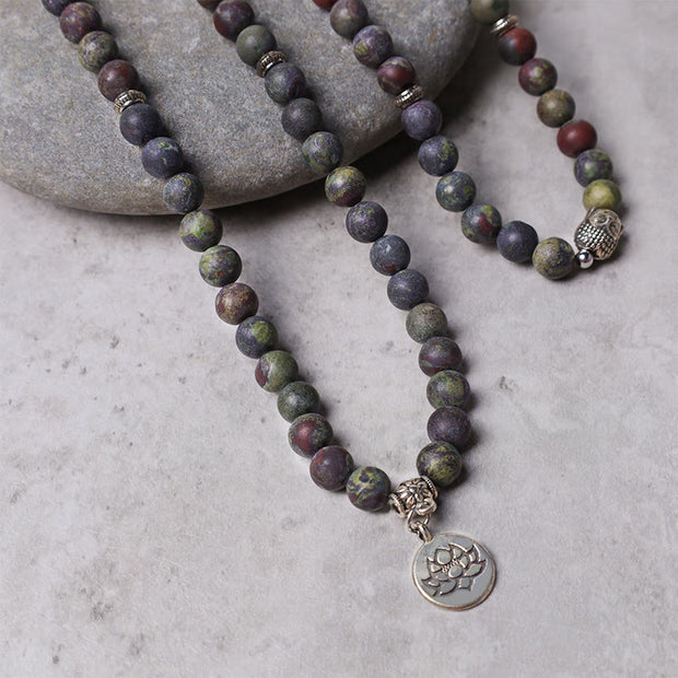 Buddha Stones Lotus Crystal Stone 108 Beads Mala Bracelet (Extra 30% Off | USE CODE: FS30) Mala Bracelet BS 5