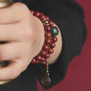 Buddha Stones Bodhi Seed Cyan Jade Copper Peace Luck Bracelet Bracelet BS 3