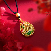 Buddha Stones Koi Fish Lotus Flower Leaf Copper Luck Necklace Pendant Necklaces & Pendants BS 4