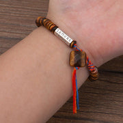 Buddha Stones Tibetan Tiger Eye Om Mani Padme Hum Protection Power Bracelet Bracelet BS 3