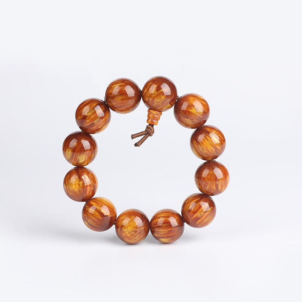 Buddha Stones Golden Sea Willow Success Positive Bracelet Mala Bracelet BS 7
