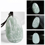 Buddha Stones Chinese Zodiac Natal Buddha Jade Wealth Prosperity Necklace Pendant Necklaces & Pendants BS 6