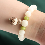 Buddha Stones Natural White Bodhi Seed Luck Bracelet Bracelet BS 3