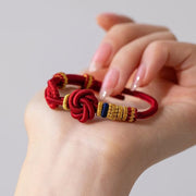 Buddha Stones Handmade True Love Knot Peach Blossom Charm Luck Rope Bracelet Bracelet BS Mandala Knot(Wrist Circumference 14-19cm)